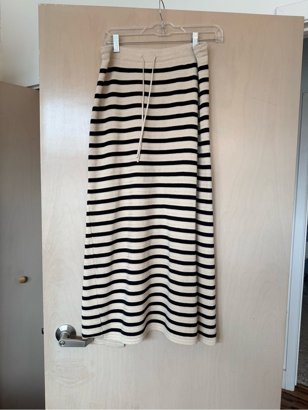 Z Supply Black & Cream Striped Knit Maxi Skirt